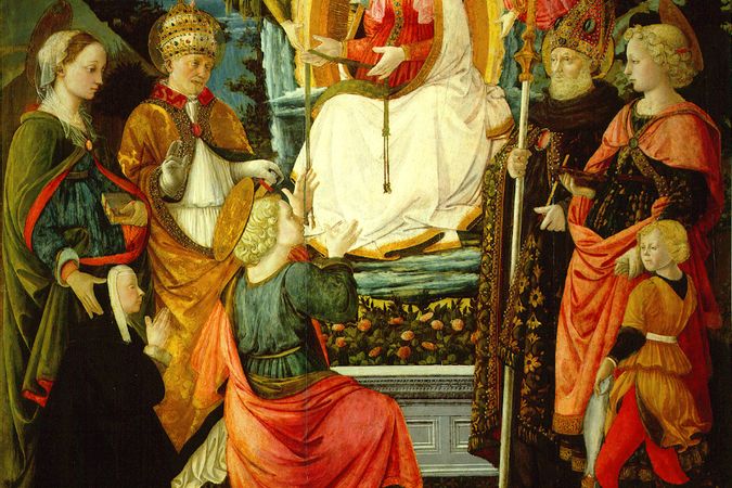 La Madonna della Cintola, los Santos Gregorio, Margarita, Tomás, Agostino y Tobiolo y el Ángel