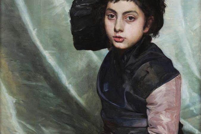 retrato, de, un, niña joven