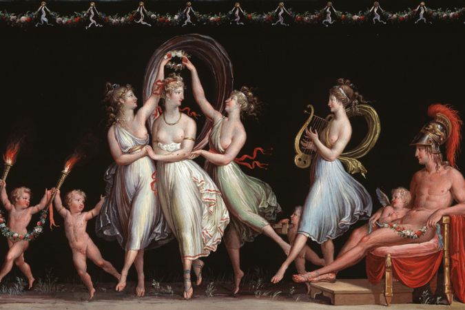 Die Grazien und die Venus tanzen vor dem Mars