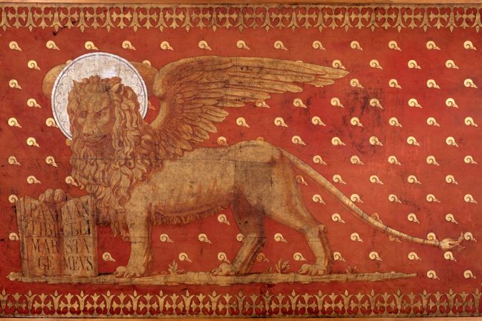 Banner mit dem geflügelten Löwen von San Marco