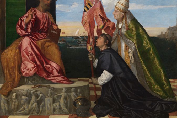 Jacopo Pesaro présenté à Saint-Pierre par le pape Alexandre VI