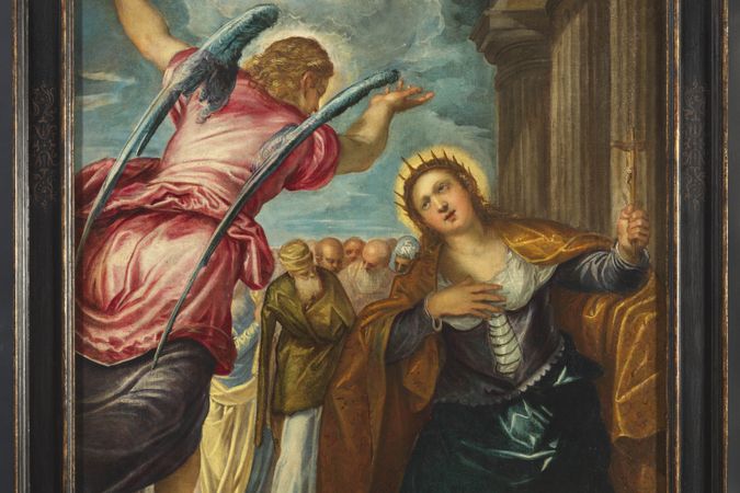 Engel, der das Martyrium der Heiligen Katharina von Alexandria vorhersagt