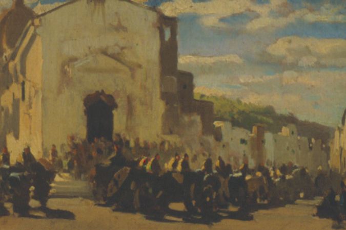 Artillerie in der Toskana in Montechiaro, begrüßt von den französischen Verwundeten in Solferino