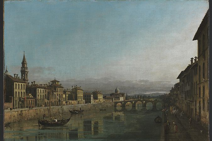 Der Arno in Richtung Ponte alla Carraia, Florenz