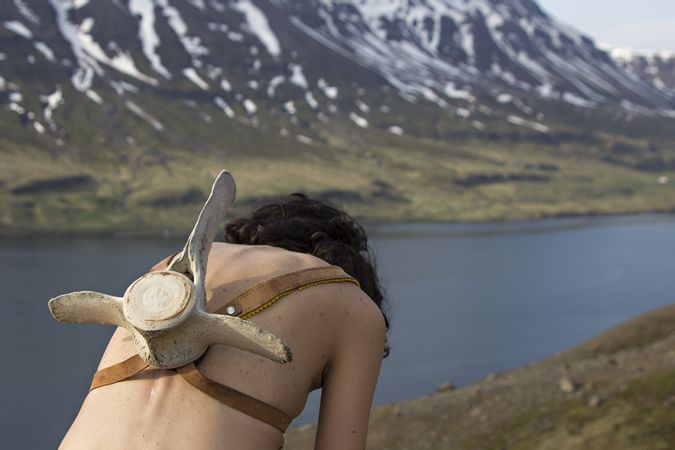 Self-portrait with the back of a whale