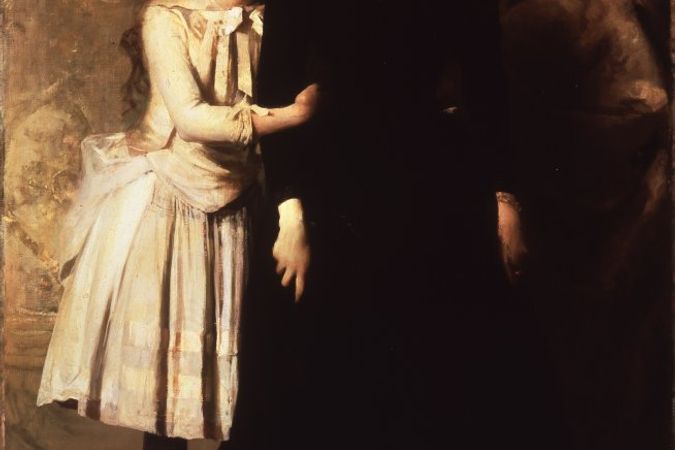 Porträt von Maria Gallavresi als Kind mit ihrer Mutter