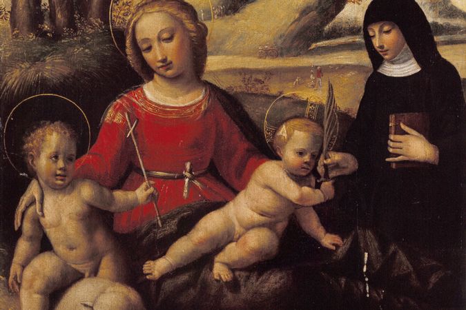 Die Madonna mit Kind, San Giovannino und Santa Scolastica