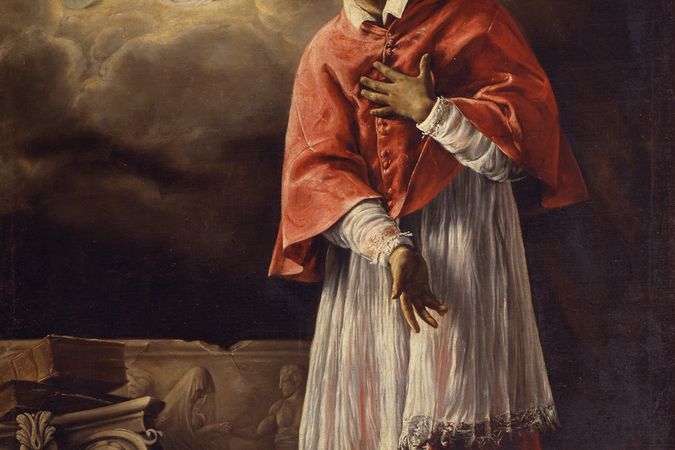 San Carlo Borromeo en adoration de la Trinité