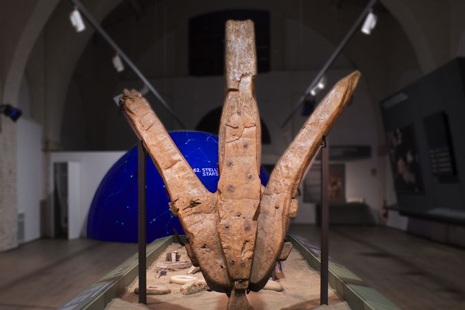 Anchor with relief decoration