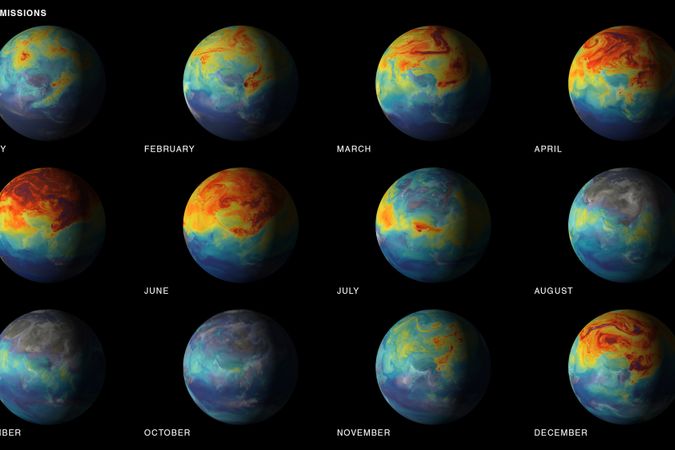 Image fixe de la vidéo illustrant les émissions de CO2 dans le monde