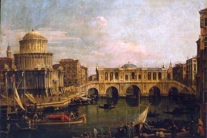 Capriccio with an imaginary bridge over the Grand Canal