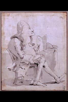 Caricature d'homme assis