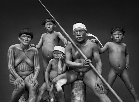 Korubos Familie. Bundesstaat Amazonas, Brasilien