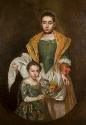 Portrait of two girls, the two sisters