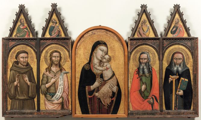 virgen y el niño con los santos