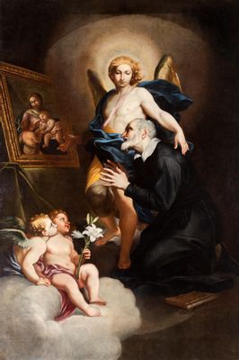 St. Philip Neri in prayer before an image of the B.V. Maria
