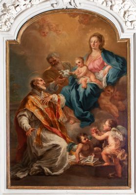 St. Philip praying before the Holy Family