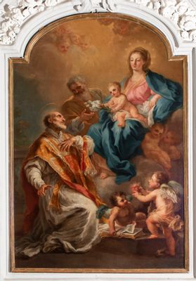 San Filippo orante davanti alla Sacra Famiglia