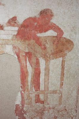 Pintura mural de la tumba golini i detalle