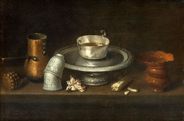 Still life with bowl of chocolate