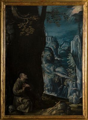 Der heilige Franziskus von Assisi im Gebet auf La Verna