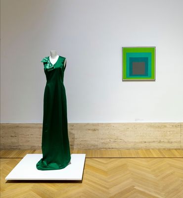 Green silk dress