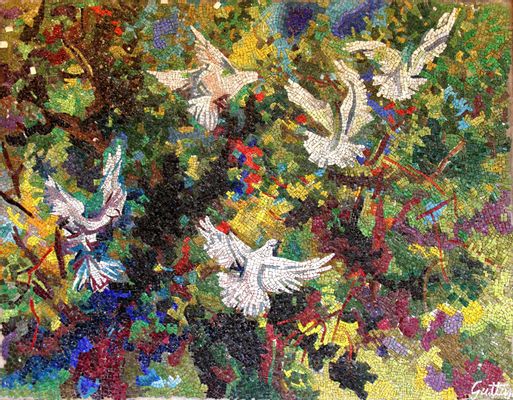 Renato Guttuso, Vol de colombes au-dessus de l'orangeraie