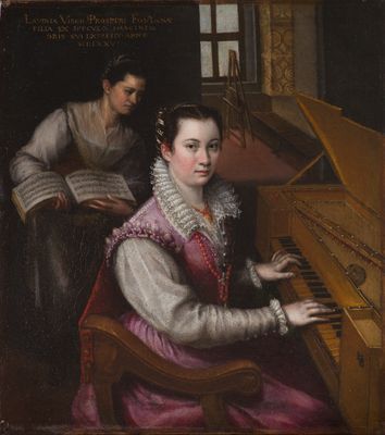 Self-portrait at the spinet with the maid