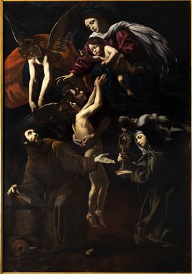 Madonna der Seelen im Fegefeuer zwischen San Francesco und Santa Chiara