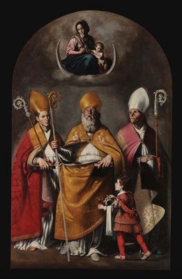Madonna and Child with the holy bishops Gennaro, Nicola and Severo