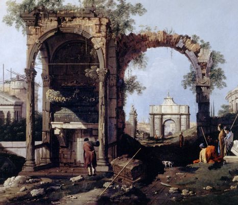 Capriccio avec ruines et bâtiments classiques