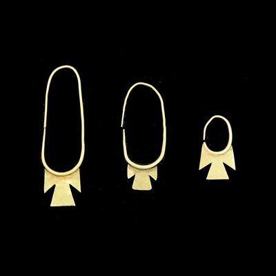 Gold cross ansata earrings