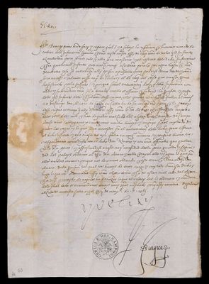 Letter of Charles V to Ferrante I Gonzaga