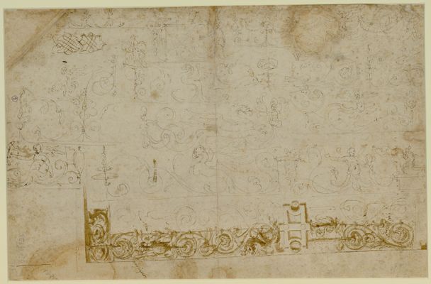 Study for the border of a tapestry and grotesque decorations