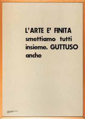 L'Art est terminé, arrêtons tous ensemble. Guttus aussi