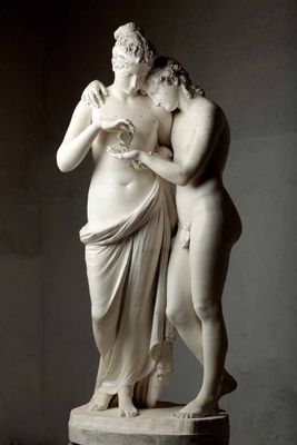 Amor and psyche standing