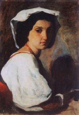 Portrait of a young peasant woman