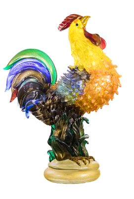 Coq en verre de Murano polychrome