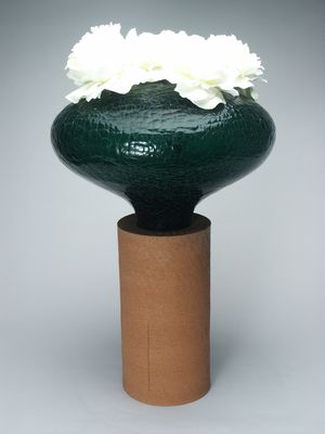 Vase, Terre Cotte series with green glass