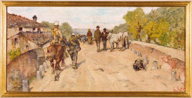 Soldiers on the country road