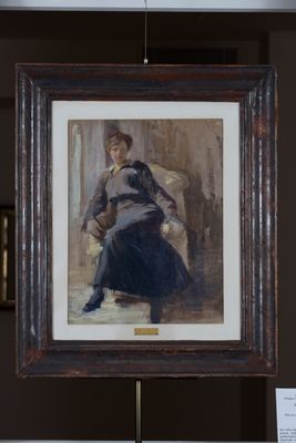 Woman in armchair