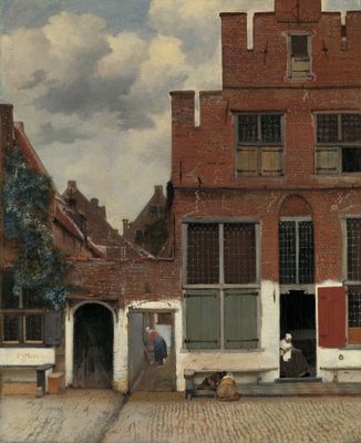 Veduta di case a Delft