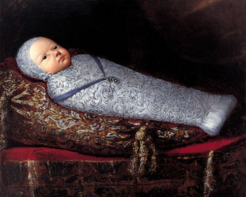 Portrait of a newborn, painting by the Faucigny-Lucinge Family