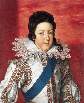 Portrait of Louis XIII, Dauphin of France, dressed in a white silk coat