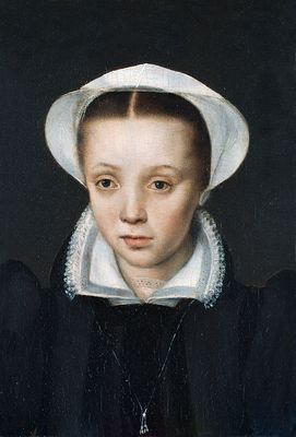Portrait of a girl with a white cap