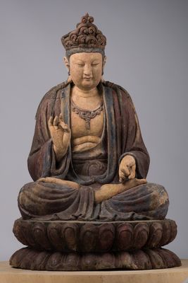 Bodhisattva in Vitarkamudrā sitzend