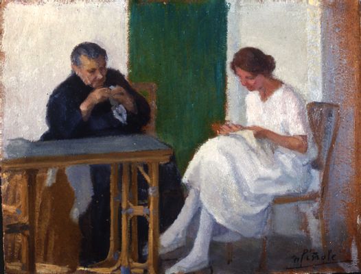 Doña Brigida and Pepita sewing