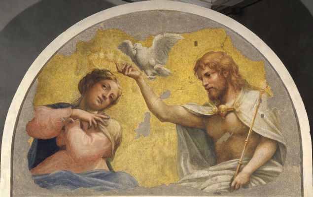 Coronación de la Virgen (fragmento del ábside de la iglesia de San Giovanni Evangelista en Parma)