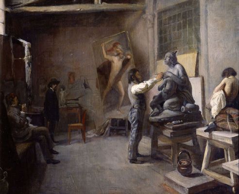 Interior del estudio de un pintor