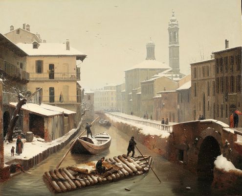 Snowfall at the canals